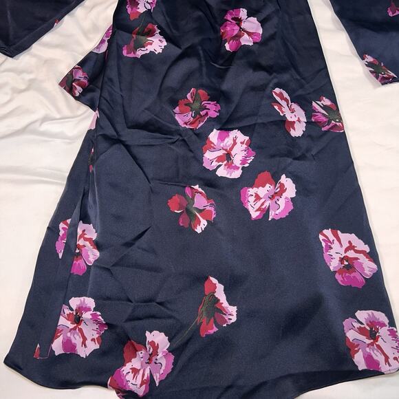 JOIE Floral Wrap Dress Size M Midnight Navy Blue Pink Miltona MSRP $398 NEW NWT - Picture 11 of 12
